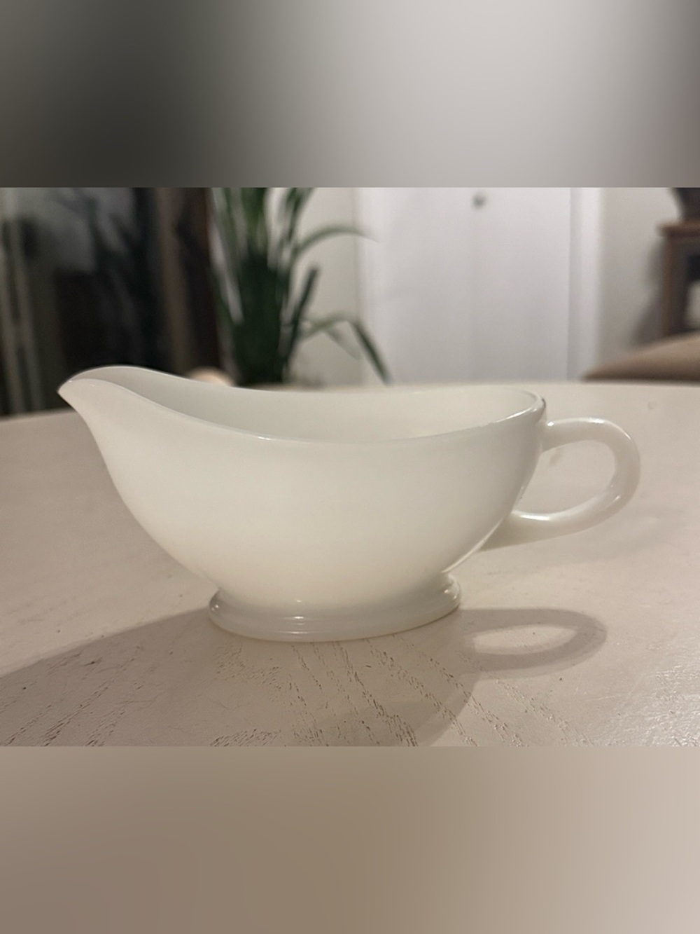 Fire King vintage milky white glass gravy boat
